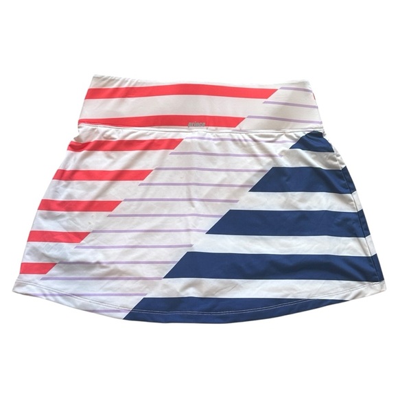 NWT Prince Mixed Stripe Tennis Skort in White/Coral/Navy/Purple Women’s Small - Picture 2 of 8